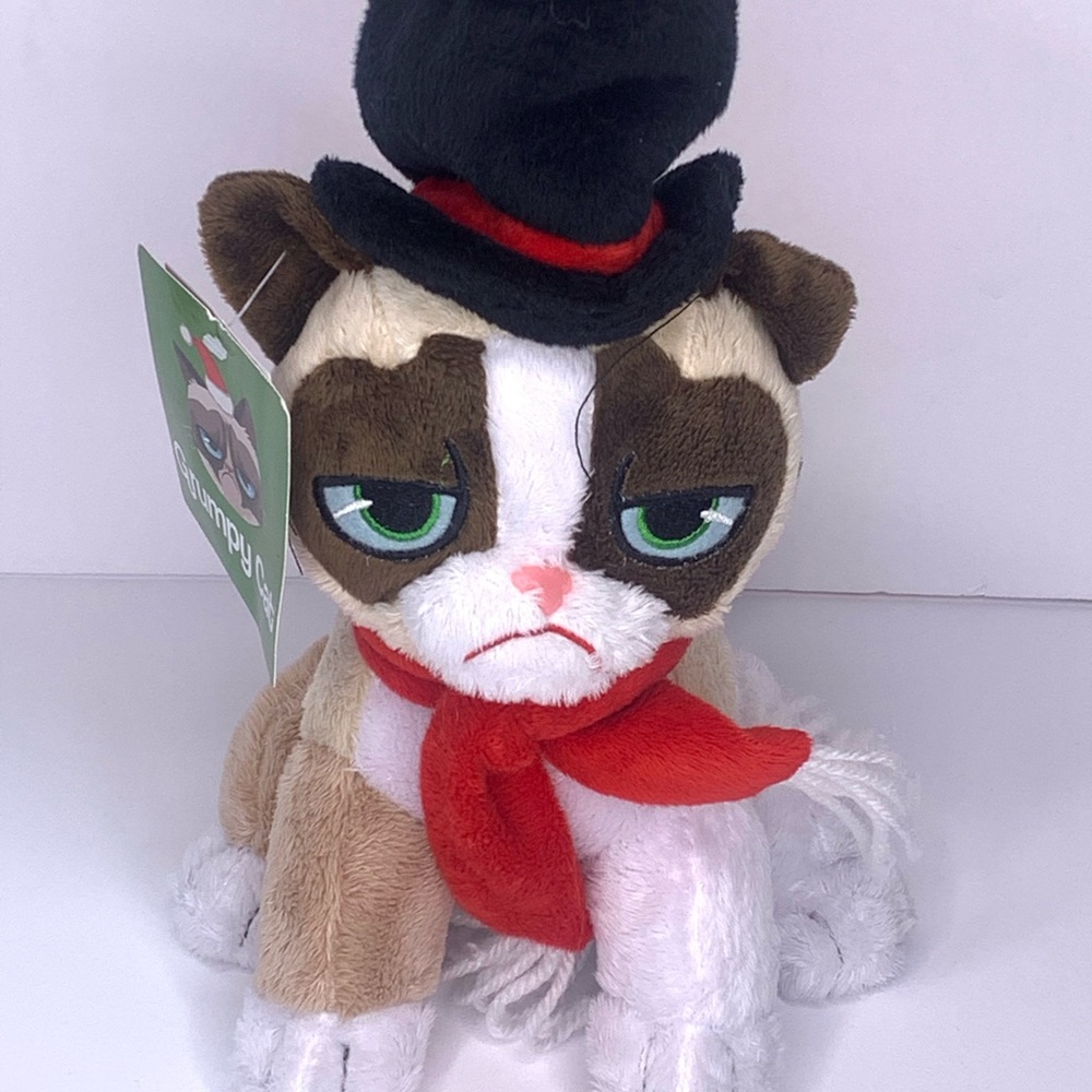 Christmas Grumpy Cat With Scarf